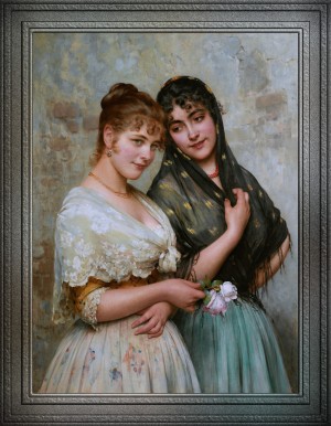 Two Venetian Women by Eugene de Blaas Old Master Reproduction
